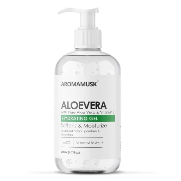 AromaMusk Aloe Vera Gel For Face, with Pure Aloe Vera & Vitamin E for Skin and Hair - 200ml, Herbkart8t751bfRgc60QL.webp, Herbkart8t751bfRgc60QL