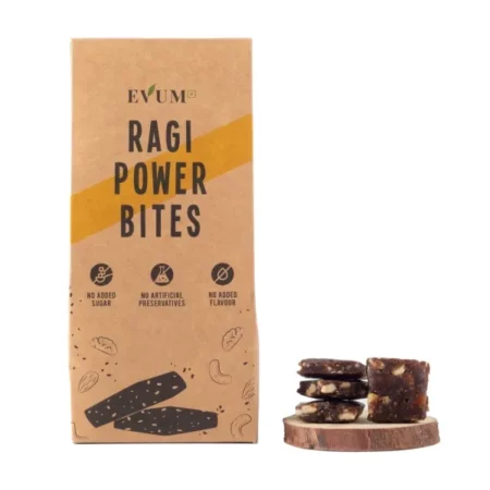 EVUM Ragi Power Bites (150 gm) | Dates, Jaggery and Dry Fruits | Healthy and Tasty Handmade Snacks | Energy Booster | No Added Sugar | No Preservatives