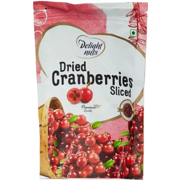 Delight Nuts Dried Cranberries Sliced - 200g available on Herbkart