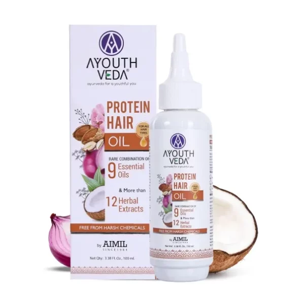 Ayouthveda Protein Hair Oil For Healthy Hair - 100ml available on Herbkart