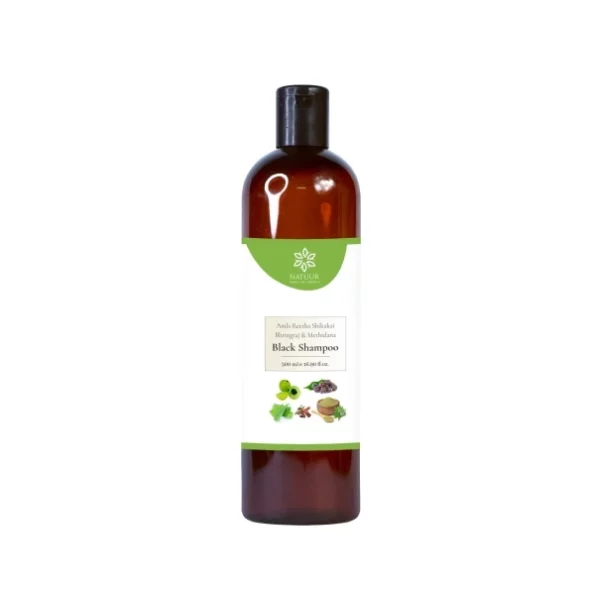 Natuur - Amla, Reetha, Shikakai, Bhringraj & Methidana Black Shampoo - 500ml available on Herbkart