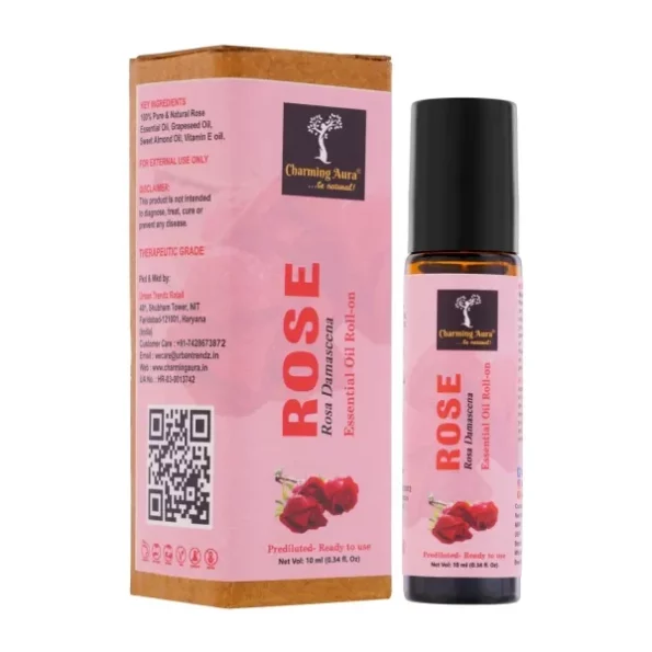 Charming Aura Rose Essential Oil Roll-On 10ml available on Herbkart