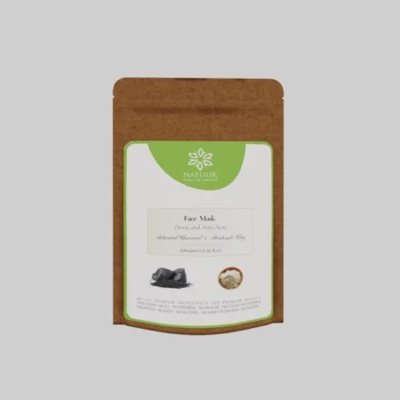 NATUUR Face Mask - Activated Charcoal & Bentonite clay (youthful skin), 100 g