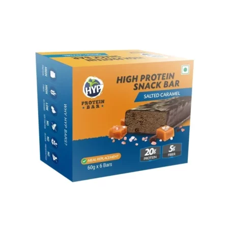HYP - Whey Protein Bar, Salted Caramel (6x60g) | 20g Protein Per Bar | Packed With Whey Protein | Gluten Free Protein Bars | Protein Snacks with No Soy Protein