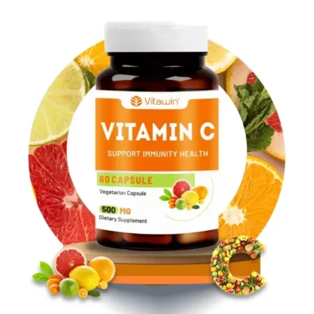 VitaWin Vitamin Supplements For Immunity || Healthy Skin || Eye Function || & Anti-Oxidant Support || Natural Herbal, Veg - 60 Capsules Nutrition Supplement (Vitamin C)