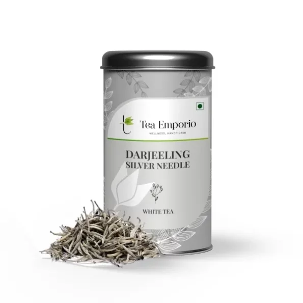 Tea Emporio Tea Darjeeling Silver Needles White Tea - 50g Tin Caddy available on Herbkart