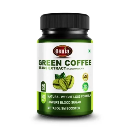 Osnia Green Coffee Extract with 50% Chlorogenic Acid 500 Mg Veg Supplement | Support Good Digestion, Boost Energy | - 60 Capsules (Pack of 1)