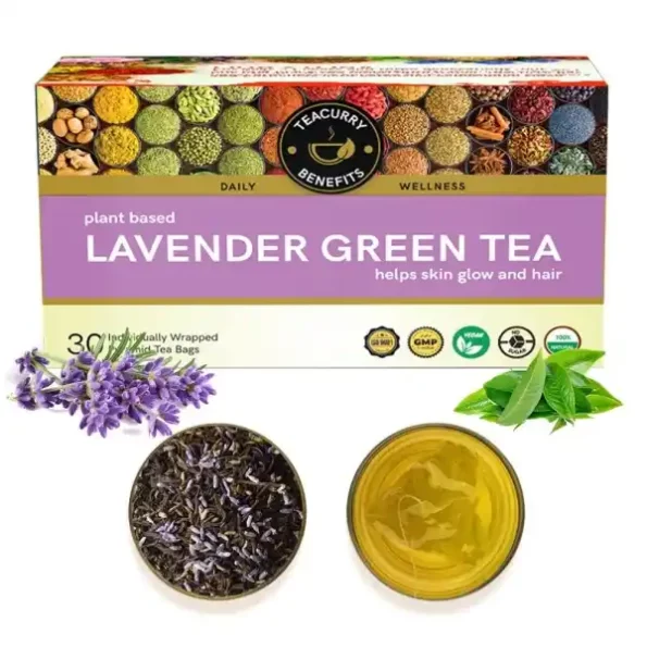 Teacurry Lavender Green Tea (30 Tea Bags) available on Herbkart