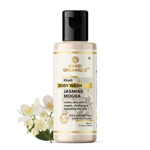 Khadi Organique Jasmine Mogra Body Wash (SLS,PARABEN FREE) 210 ML available on Herbkart