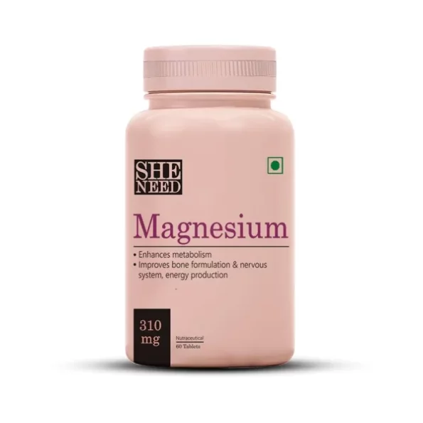 SheNeed Magnesium Supplement 310 Mg, Veg Capsules, 60 count available on Herbkart