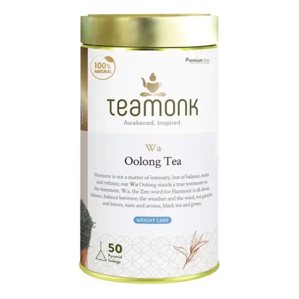 Teamonk Wa High Mountain Oolong Tea - 50 Biodegradable Pyramid Tea Bags available on Herbkart