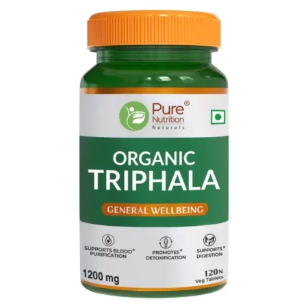 Pure Nutrition Organic Triphala 120 Veg Tablets | Supports Colon Cleanse, Healthy Digestion, Weight Management & Improved Bowel Wellness | Relieves Constipation