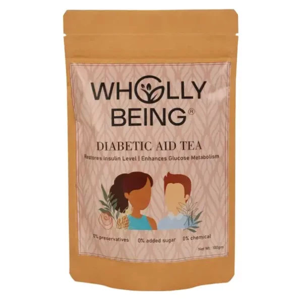 Wholly Being Diabetic Aid Tea with Gurmar, Amla, Fenugreek seeds, Ashwagandha (100gms) available on Herbkart