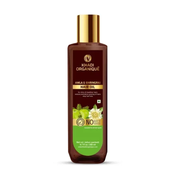 Khadi Organique Amla & Bhringraj Hair Oil 200 ML available on Herbkart