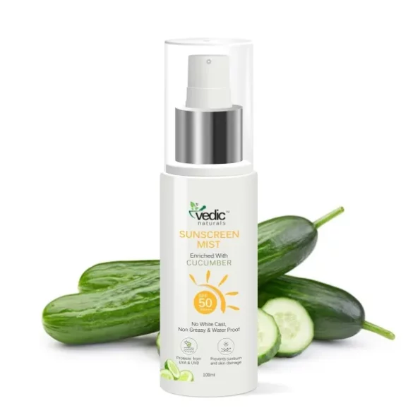 Vedic Naturals SPF 50 PA+++ Sunscreen Mist-100ml available on Herbkart