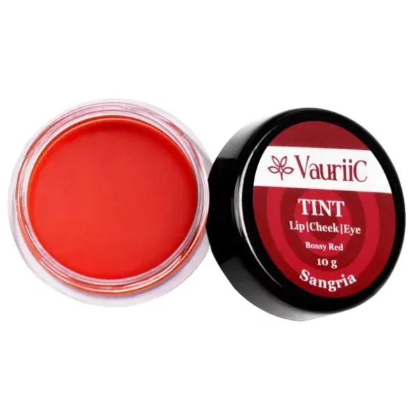 VauriiC Beauty Lip, Cheek and Eyeshadow Tint with Goodness of Vitamin E and Olive Oil, Bossy Red, 10Gm available on Herbkart