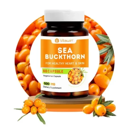 Vitawin Sea Buckthorn For Healthy Heart, Immunity Power, Skin Care & Body Detox, Natural Herbal Nutrition Supplement, Veg - 60 Capsules