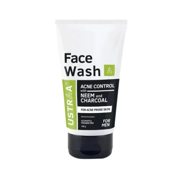 Ustraa Face Wash Acne Control - With Neem & Charcoal - 100g available on Herbkart