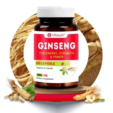 VITAWIN Ginseng Capsules; 500 mg; Ultimate Health & Nutrition Supplements For Rejuvanation, Strength, Stamina & Energy((Pack of 1 Capsules)