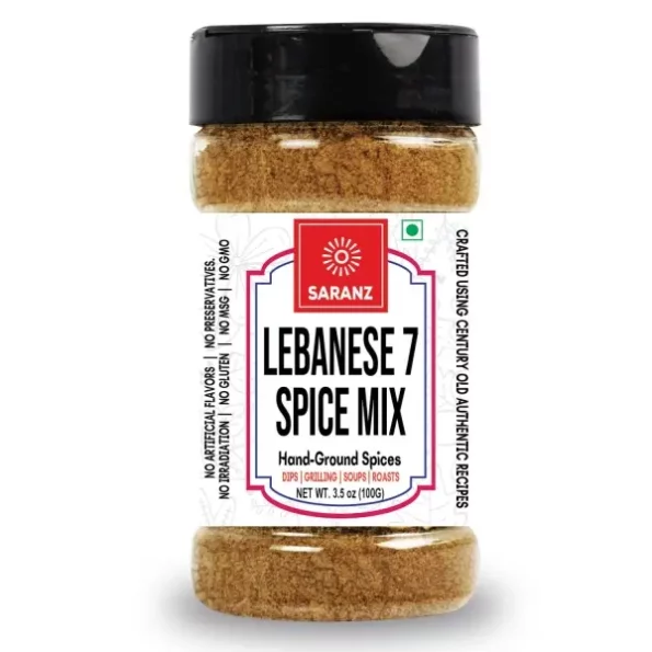 Saranz Lebanese 7 Spice Mix Jain Exotic Seasoning - 100 Grams available on Herbkart