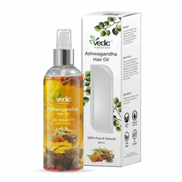 Vedic Naturals Ashwagandha Oil With Almond Oil & Castor Oil - 200ml, Herbkart8t781BT-m20kFVL.webp, Herbkart8t781BT m20kFVL