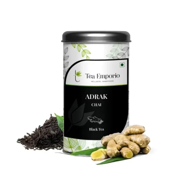 Tea Emporio Ginger Tea (Adrak Chai Tea) - 50g Tin available on Herbkart