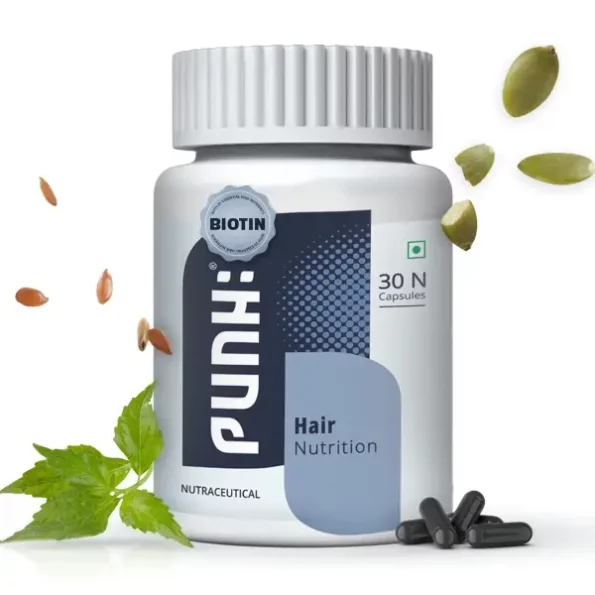 Punh Hair Nutrition Hair Multi Vitamin with DHT Blocker (30 Capsules) available on Herbkart