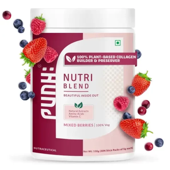 Punh Nutri Blend with Natural Extracts like Amla, Tulsi & Gotu Kola (150 gm) (Mixed Berries) available on Herbkart