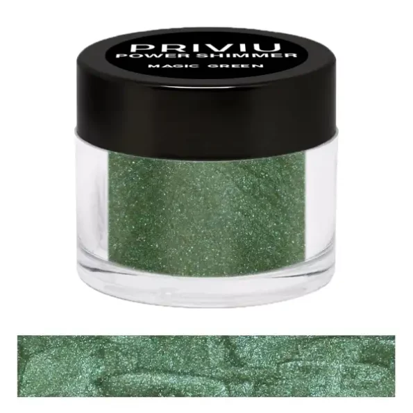 Priviu Power Shimmer Metallic Eye Makeup Loose Glitter Eyeshadow Powder, 20 Magic Green, 3g, Herbkart8t781UCZtHk20fL.webp, Herbkart8t781UCZtHk20fL