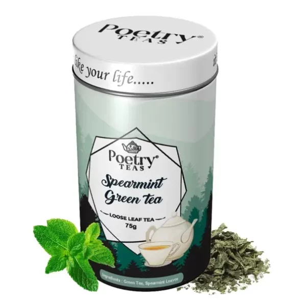 Poetry Teas - Spearmint Green Tea (Loose leaves - 75gm) available on Herbkart