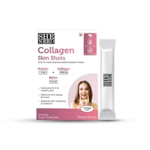 SheNeed Collagen Skin Shot Protein, Collagen & Biotin Enhances Skin Radiance & Anti-Aging - 10g x 30 Sachets, , Herbkart8t761mpedyR4xL