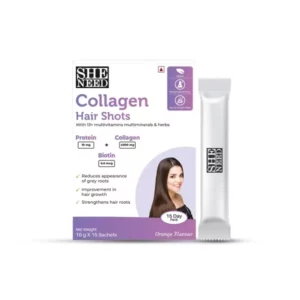 SheNeed Collagen Hair Shot with Protein & Biotin -Reduces Gray Hair & Strengthen Roots - 15g x 30 Sachets, , Herbkart8t761s2vGK3b6L