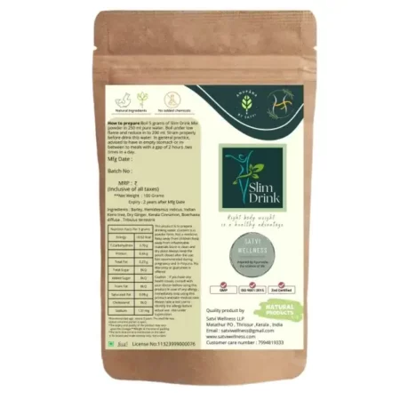 Slim Drink | Satvi Herbal Slim Drink Mix | No added preservatives | 100% Herbal slim drink mix