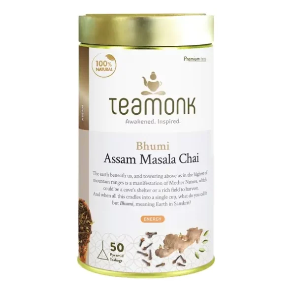 Teamonk Bhumi Assam Masala Chai - 50 Biodegradable Pyramid Tea Bags, Herbkart8t771BBVj0x26L.webp,