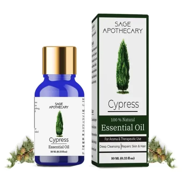 Sage Apothecary Cypress 100% Natural & Pure Essential Oil - 10 ML available on Herbkart