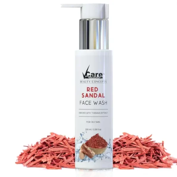 VCare Red Sandal Face Wash, 100 ml available on Herbkart