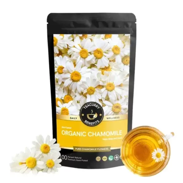 Teacurry Organic Chamomile Flower Tea (50 Grams) available on Herbkart