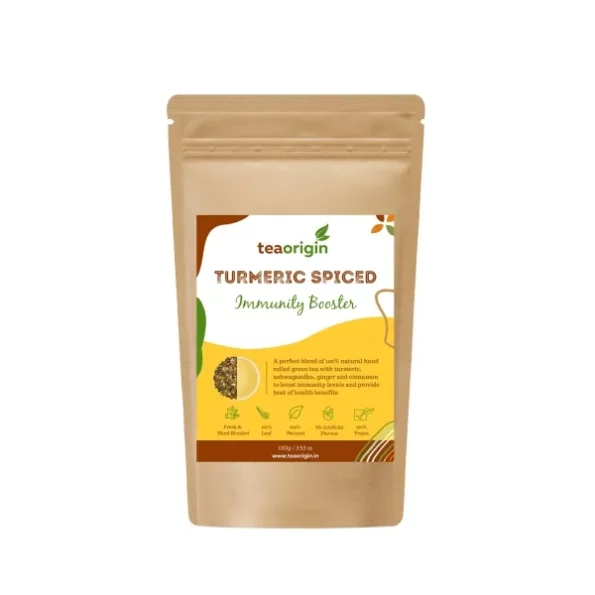 Tea Origin Turmeric & Ashwagandha Spiced Herbal Detox Tea, 100 gms Pack, Serves 50 Cups available on Herbkart