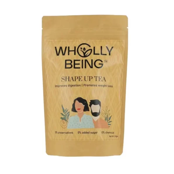 Wholly Being - Shape Up Tea, 100g with Punarnava, Manjistha, Harad, Pipal, Senna leaves, Triphala available on Herbkart