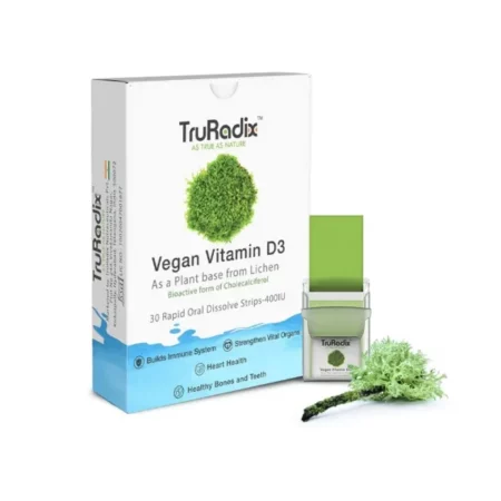 TruRadix ; AS TRUE AS NATURE Natural Vitamin D3 Orally Disintegrating Strips 100% Plant-based | Better Absorption (Pack of 1 Strips)