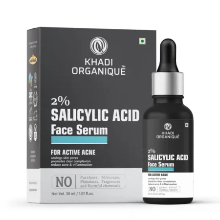 Khadi Organique Salicylic Acid Face Serum Promotes clear complexion, Reduce acne & inflammation, unclogs skin pores