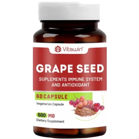 VitaWin Grape Seed For Immunity and Anti-Oxidant Support, Natural Herbal, 500 mg, Veg - 60 Capsules Nutrition Supplement