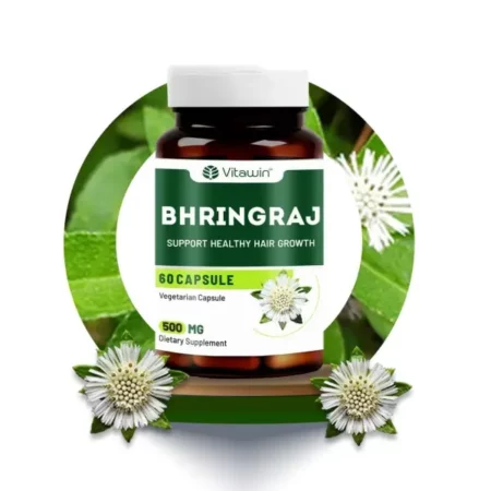 VitaWin Bhringraj For Healthy Hair, Natural Herbal, 500 mg, Veg - 60 Capsules Nutrition Supplement