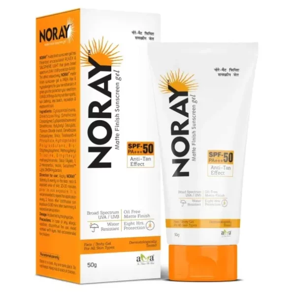 Vegetal Noray Matte Finish Broad Spectrum Sunscreen Gel, SPF-50, PA+++ with Anti Tan Effect, 50 g available on Herbkart