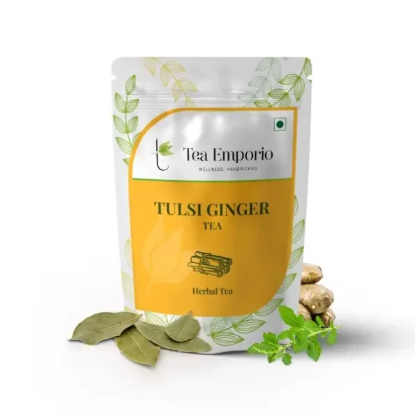 Tea Emporio TULSI GINGER Herbal Tea - 100g, Herbkart8t771mw471m3uL.webp, Herbkart8t771mw471m3uL