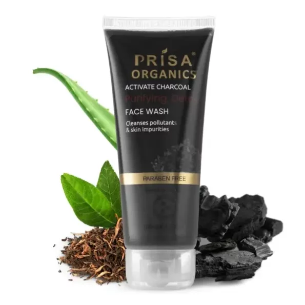 Prisa Organics Activated Charcoal Purifying Face Wash, 100 ml available on Herbkart