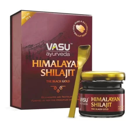 VASU Ayurveda Pure Himalayan Shilajit Original Resin | Provides Energy & Strength | Powerful Anti-oxidant | Immunity Booster - 20g