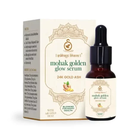 Sukhayu Bhava Night Face Serum with 24K Swarna Bhasma (Gold Ash) Mohak Golden Glow For All Skin Type - 15ml