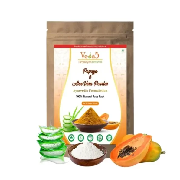 Veda5 Papaya & Aloe Vera Face Pack, 100g available on Herbkart