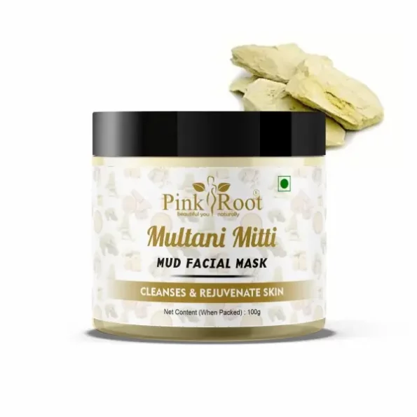 Pink Root Multani Mitti Facial Mud Mask 100gm available on Herbkart